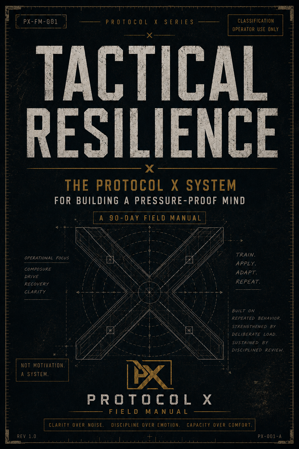 Front cover of Tactical Resilience: The Protocol X System for Building a Pressure-Proof Mind by Michael Beard